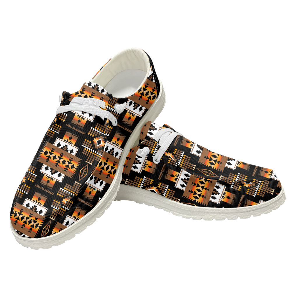 Powwow StoreGBHS00024 Pattern Native Lace Up Loafers