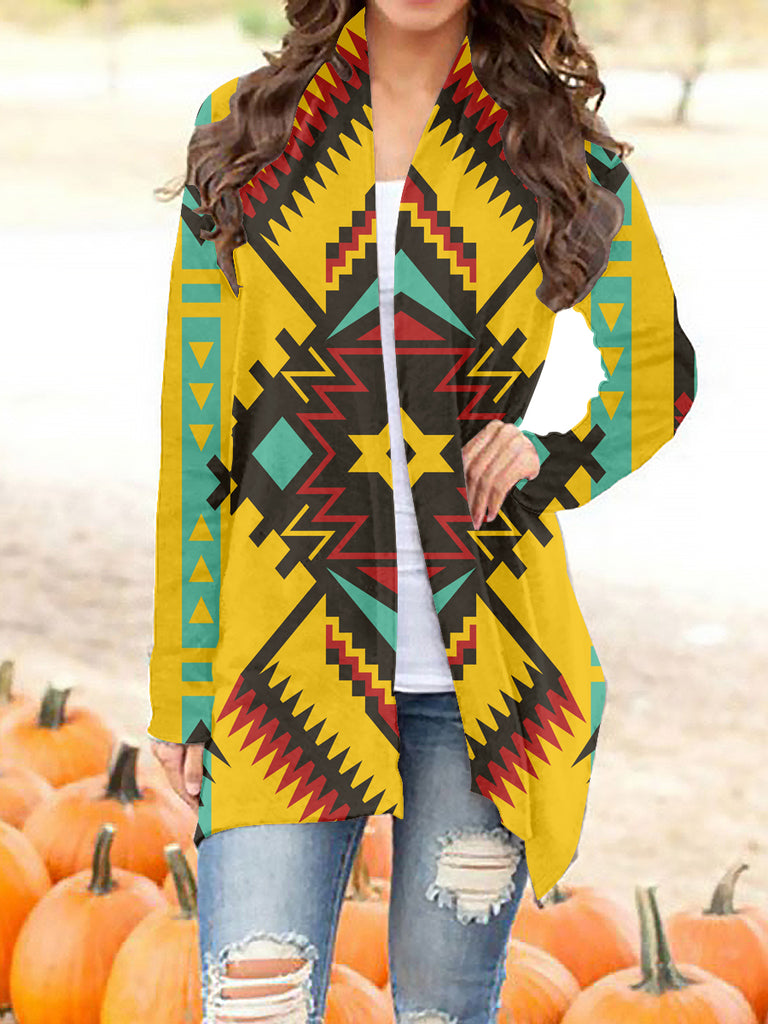 GB-NAT00413 Tribe Design Native Women's Cardigan With Long Sleeve
