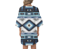 Powwow Storegb nat00528 native design print womens v neck dresss