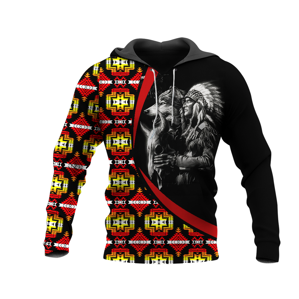 Powwow StoreHD0011596 Pattern Native Pride 3D Hoodie