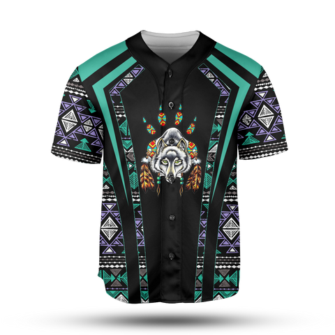 Powwow StoreBJ00017 Pattern Native Baseball Jersey