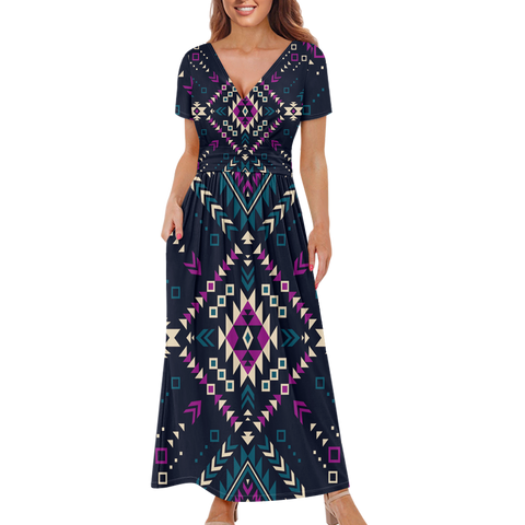 Powwow StoreGBNAT00565 Pattern Native Ladies Dress