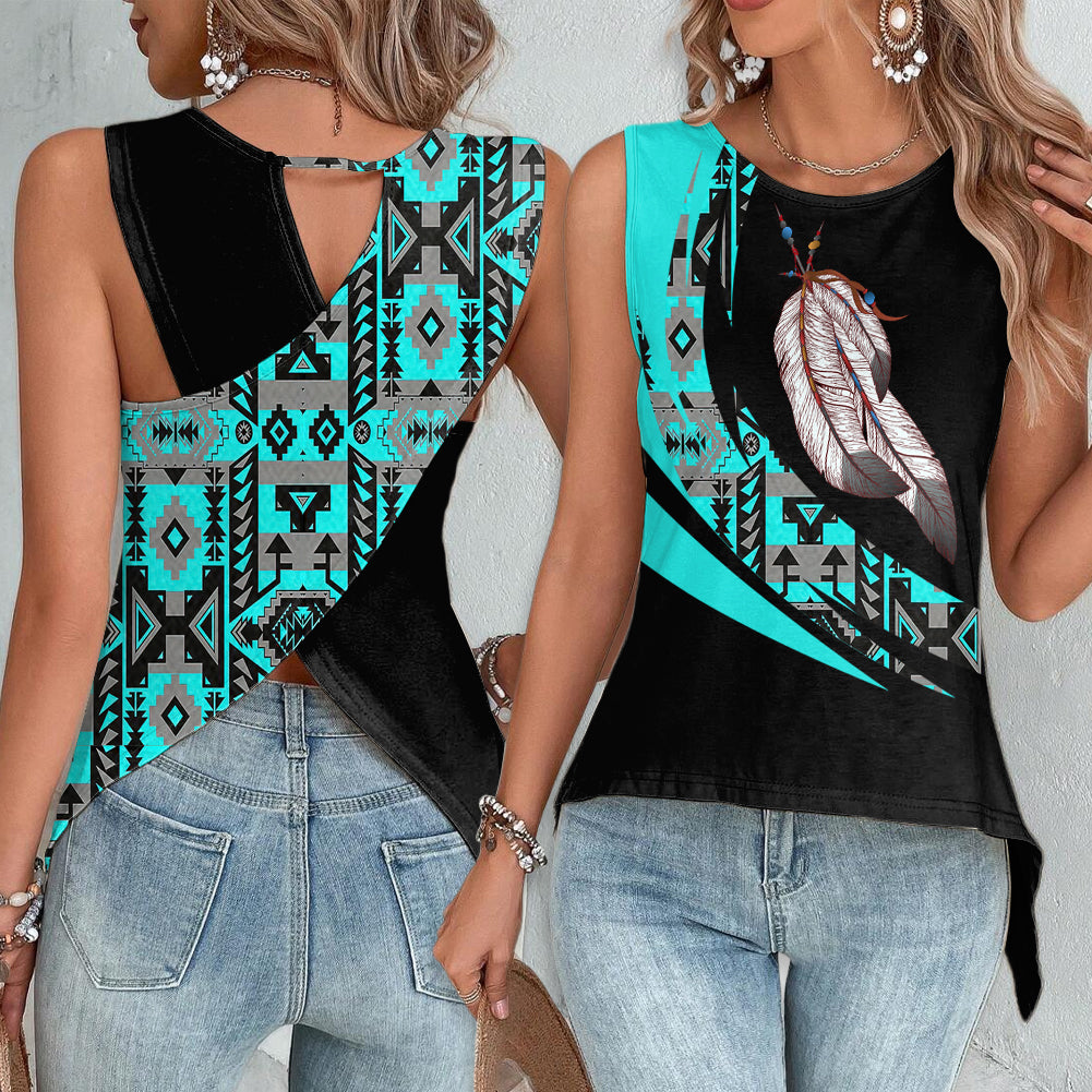 Powwow StoreCBT0024 Pattern Native Cross Back Top