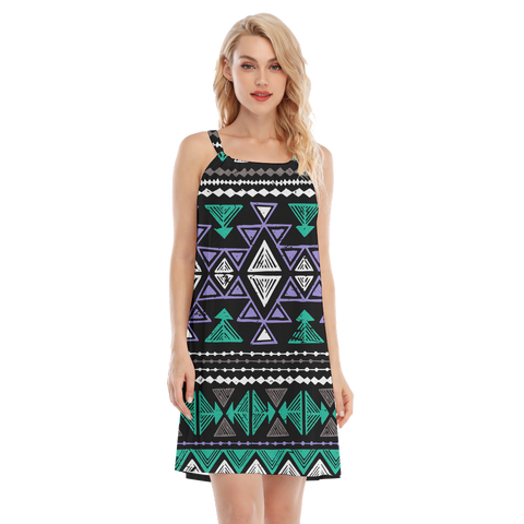 Powwow StoreGBNAT00578 Native  Design Women's Oneck Cami Dress