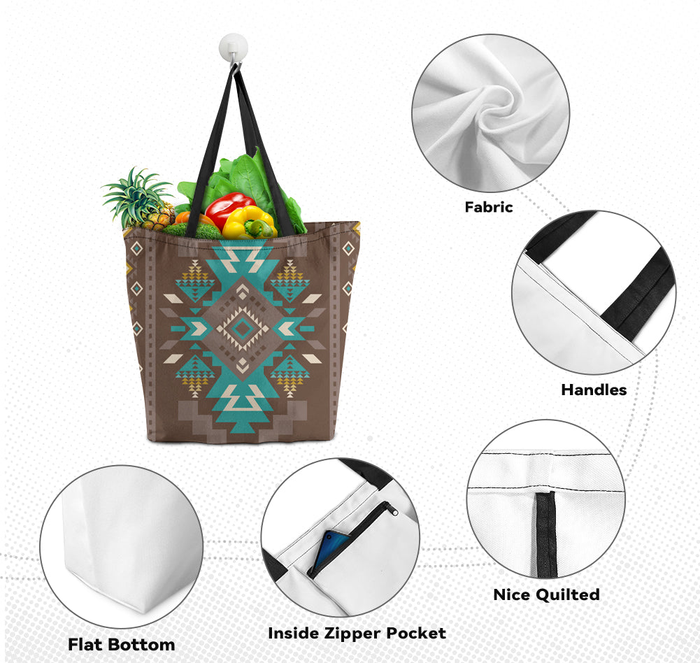 GB-NAT00538-01 Pattern Tribe Canvas Shopping Bag