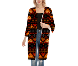 GB-NAT00644 Patern Native Women's V-neck Mesh Cardigan