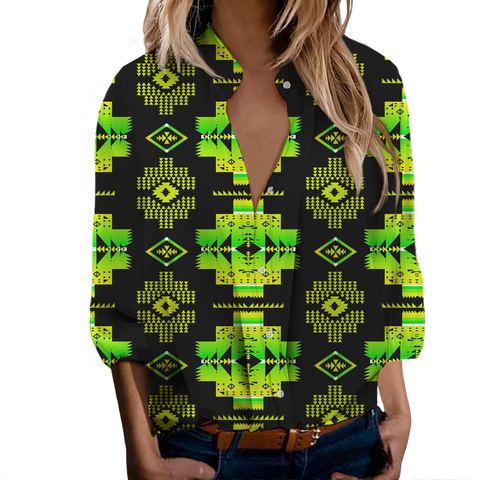 Powwow StoreGBNAT0072007 Tribe Design Native Women's LongSleeved Shirts