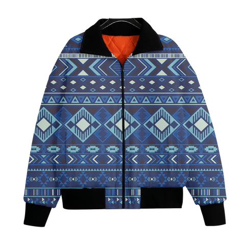 GB-NAT00407 Pattern Native American Unisex Knitted Fleece Lapel Outwear