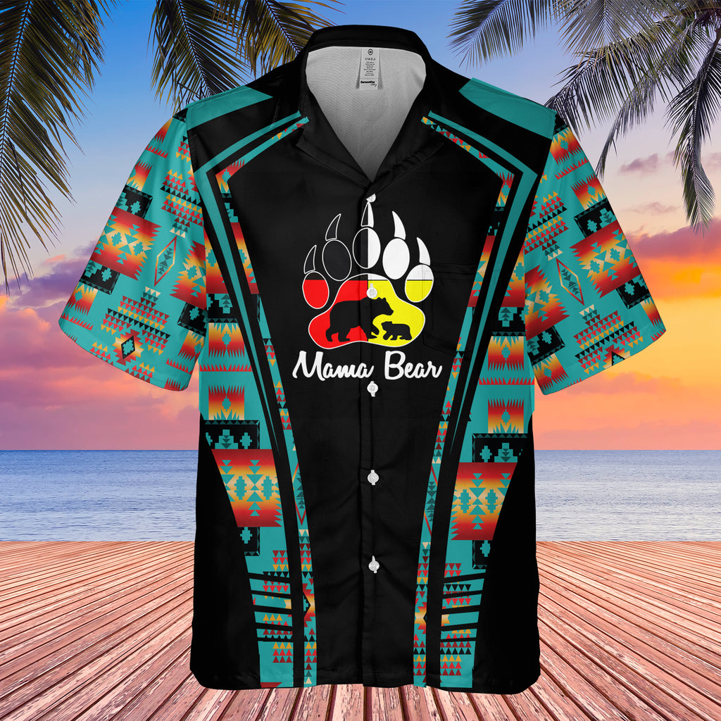 Powwow StoreGBHW000302 Tribe Design Native American Hawaiian Shirt 3D