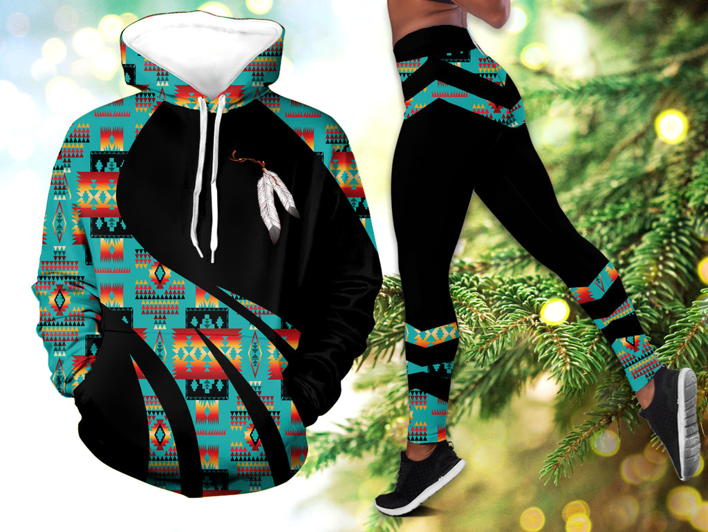 Powwow StoreHLS0011798 Pattern  Native 3D Hoodie Legging Set