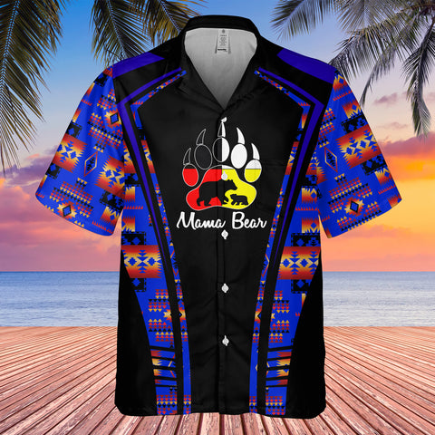 Powwow StoreGBHW000303 Tribe Design Native American Hawaiian Shirt 3D