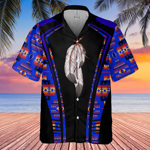 Powwow StoreGBHW000304 Tribe Design Native American Hawaiian Shirt 3D