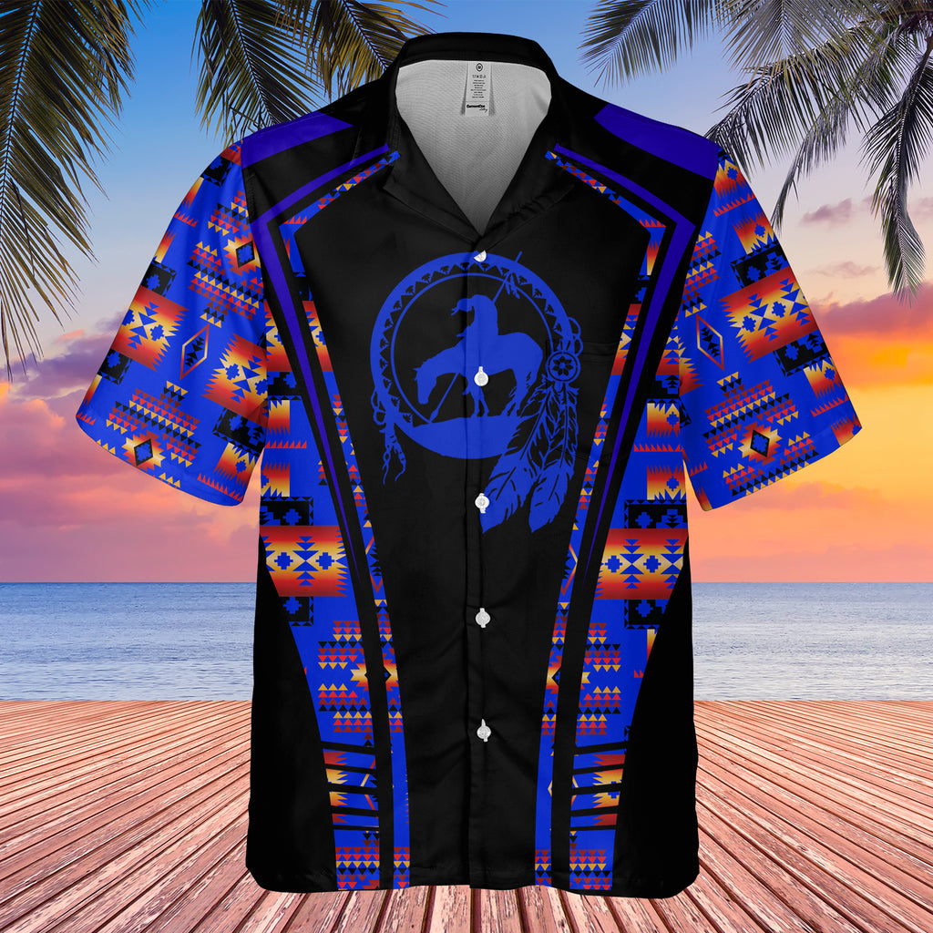 Powwow StoreGBHW000305 Tribe Design Native American Hawaiian Shirt 3D