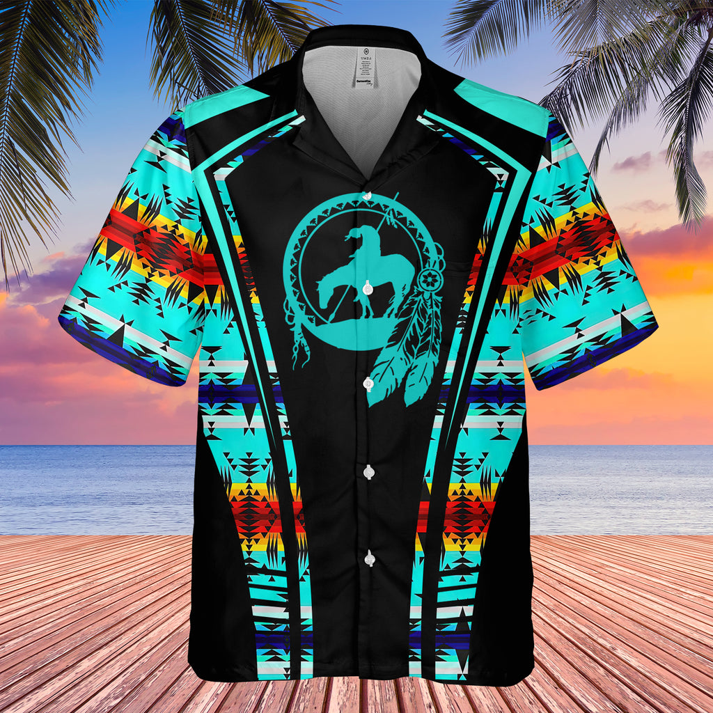 Powwow StoreGBHW000308 Tribe Design Native American Hawaiian Shirt 3D