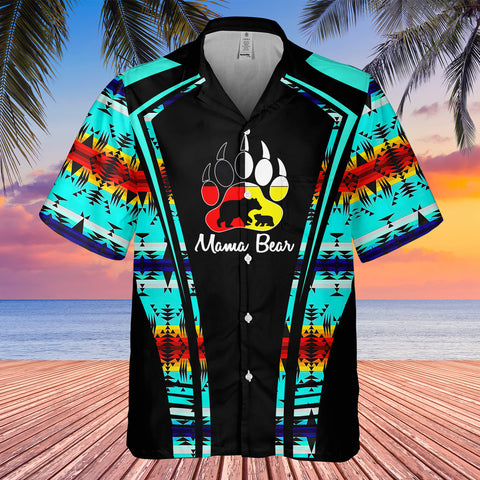 Powwow StoreGBHW000310 Tribe Design Native American Hawaiian Shirt 3D