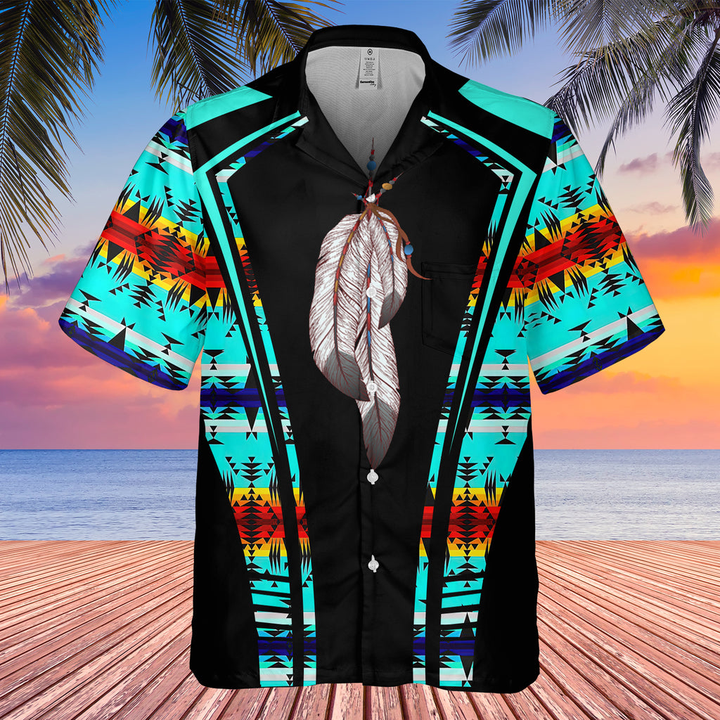 Powwow StoreGBHW000309 Tribe Design Native American Hawaiian Shirt 3D