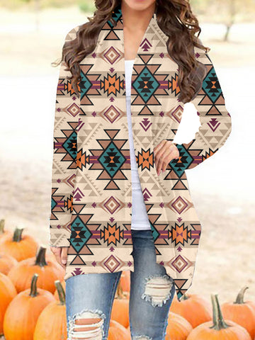 GB-NAT00622 Tribe Design Native Women's Cardigan With Long Sleeve
