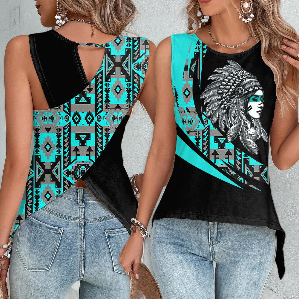 Powwow StoreCBT0025 Pattern Native Cross Back Top