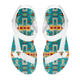 GB-NAT00062-05 Pattern Native American Open Toes Sandals