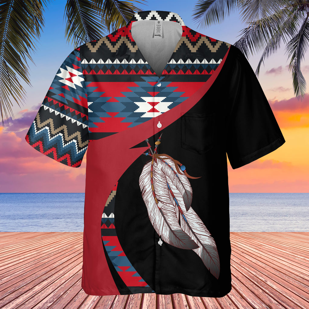 Powwow StoreGBHW000972  Tribe Design Native American Hawaiian Shirt 3D