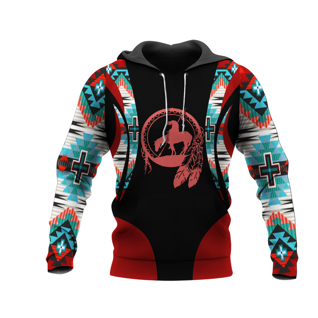 Powwow StoreHD001140 Pattern Native Pride 3D Hoodie