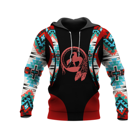 Powwow StoreHD001140 Pattern Native Pride 3D Hoodie