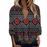 Powwow StoreGBNAT00595 Tribe Design Native Women's LongSleeved Shirts