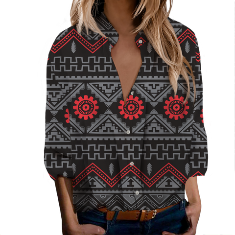 Powwow StoreGBNAT00595 Tribe Design Native Women's LongSleeved Shirts