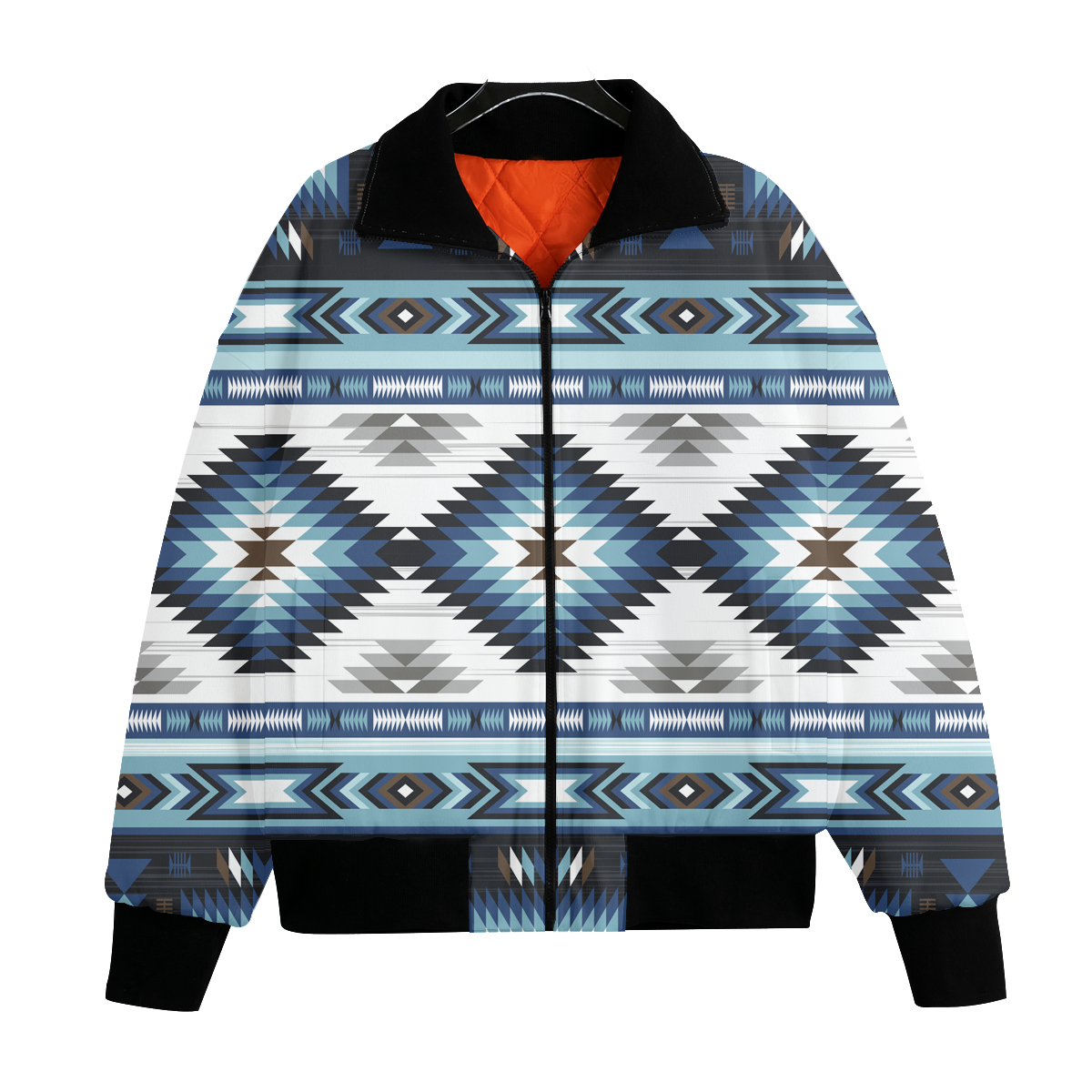 Powwow StoreGBNAT00528 Pattern Native American Unisex Knitted Fleece Lapel Outwear
