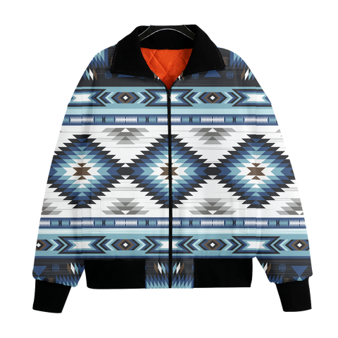 GB-NAT00528 Pattern Native American Unisex Knitted Fleece Lapel Outwear