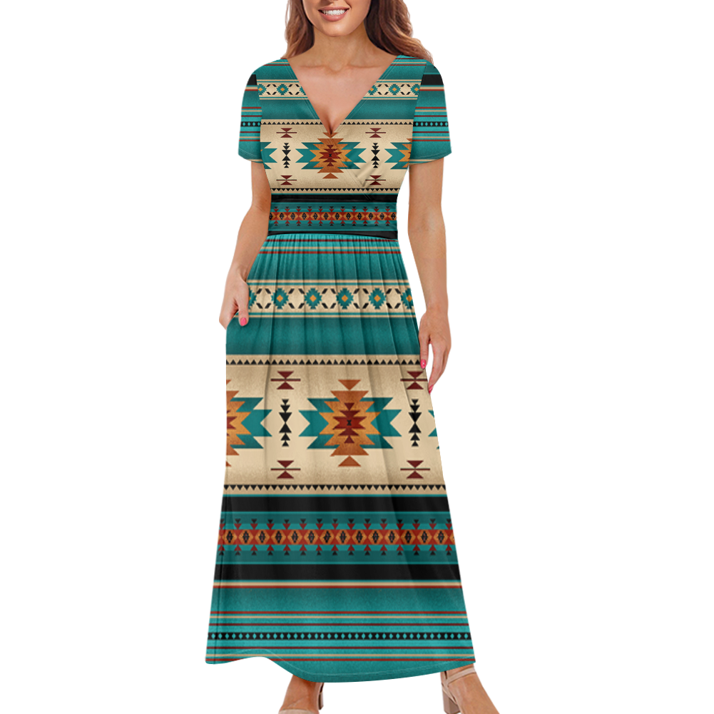 Powwow StoreGBNAT0055904 Pattern Native Ladies Dress