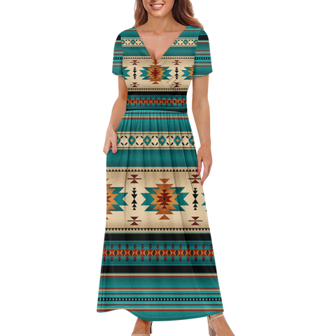 Powwow StoreGBNAT0055904 Pattern Native Ladies Dress