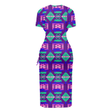 Powwow Storegb nat00628 pattern native womens slit sheath dress