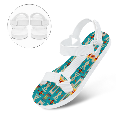 GB-NAT00062-05 Pattern Native American Open Toes Sandals