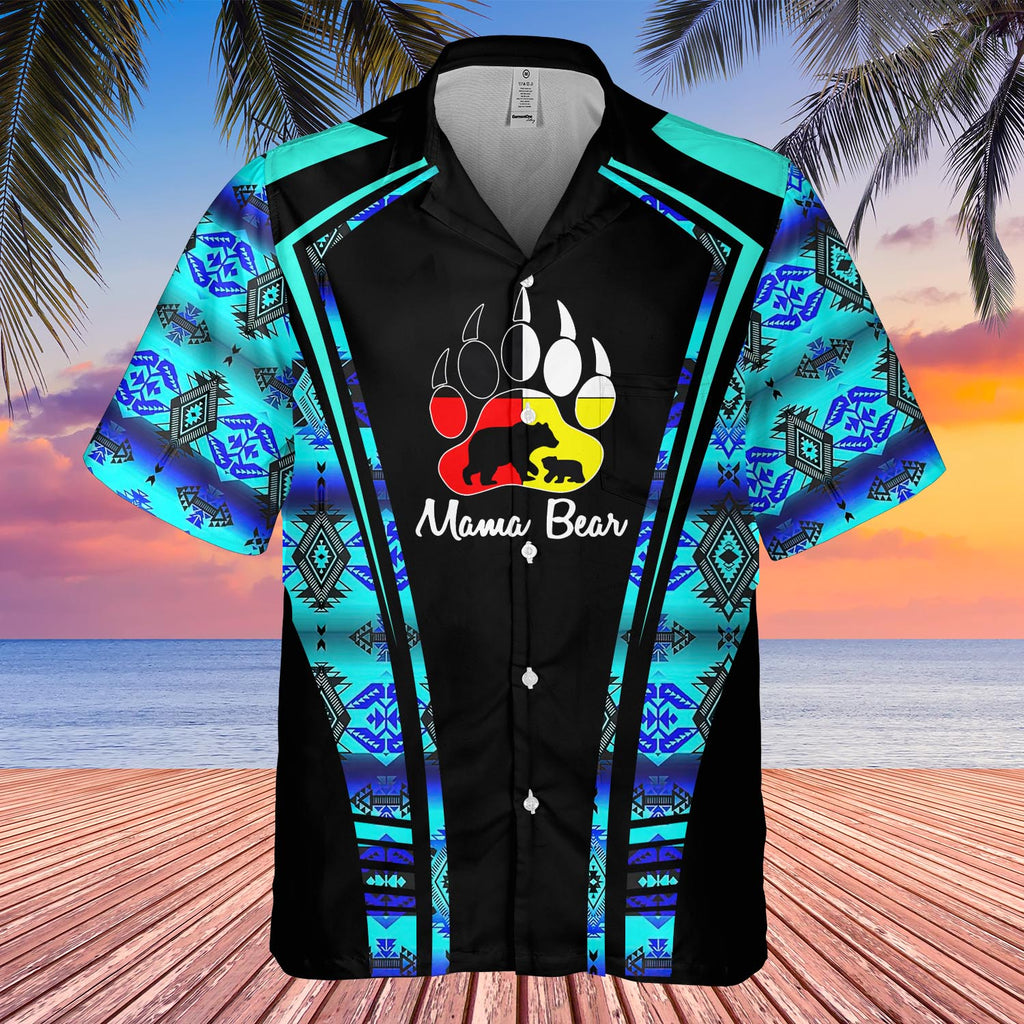 Powwow StoreGBHW000313 Tribe Design Native American Hawaiian Shirt 3D