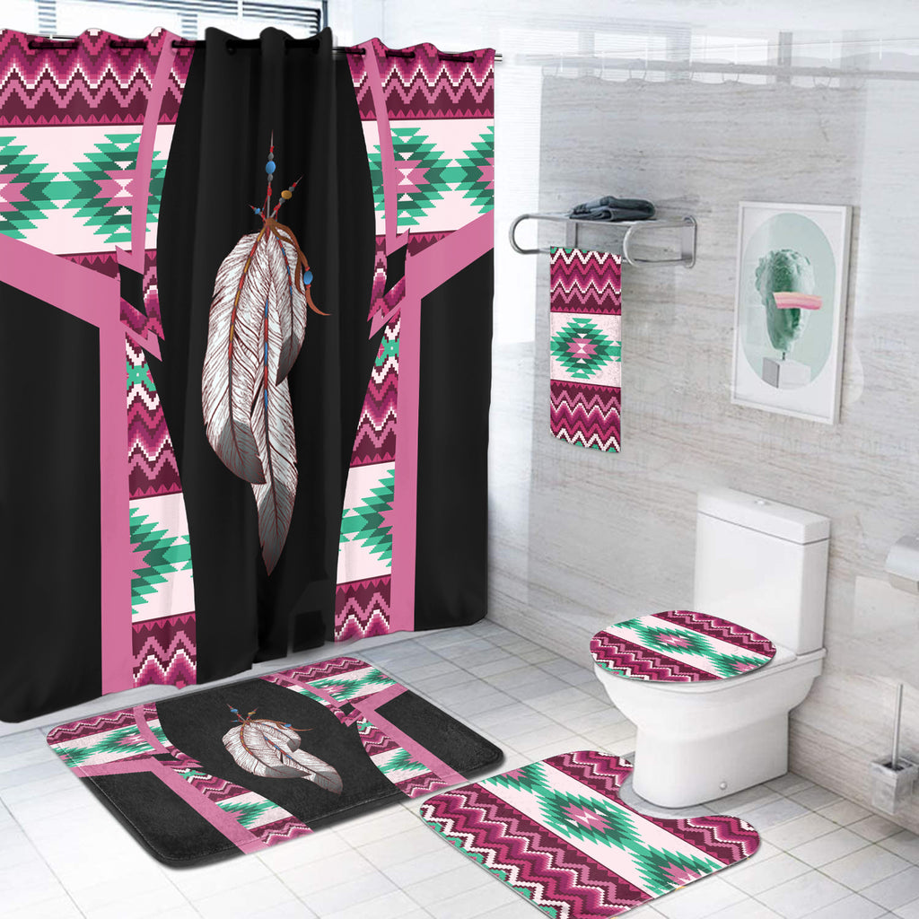 Powwow StoreBS000208 Pattern Native American Bathroom Set