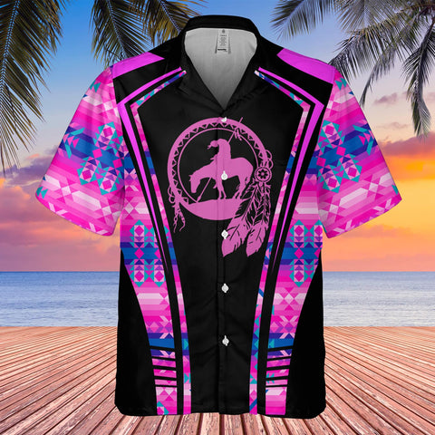 Powwow StoreGBHW000317 Tribe Design Native American Hawaiian Shirt 3D