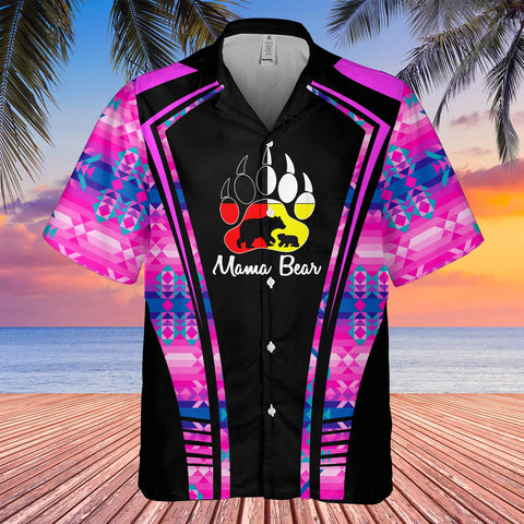 Powwow StoreGBHW000318 Tribe Design Native American Hawaiian Shirt 3D