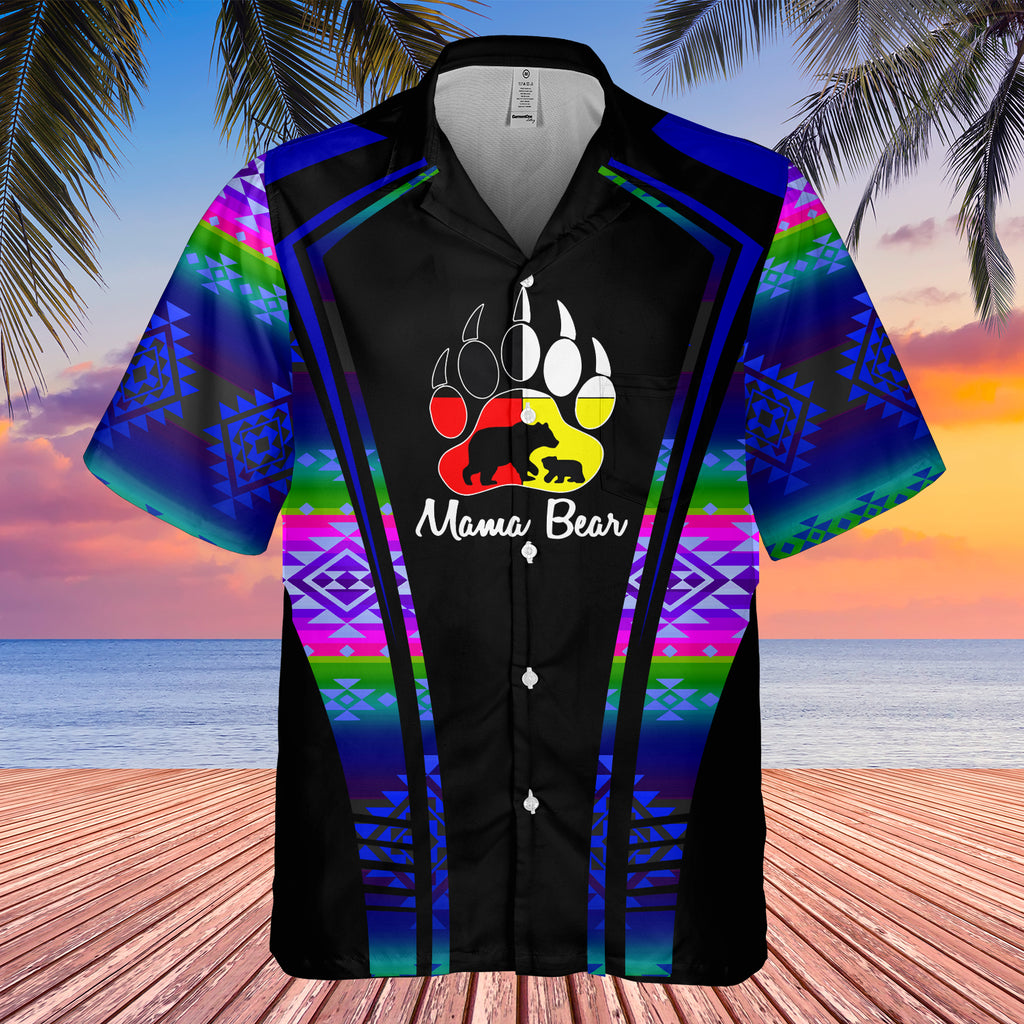 Powwow StoreGBHW000319 Tribe Design Native American Hawaiian Shirt 3D