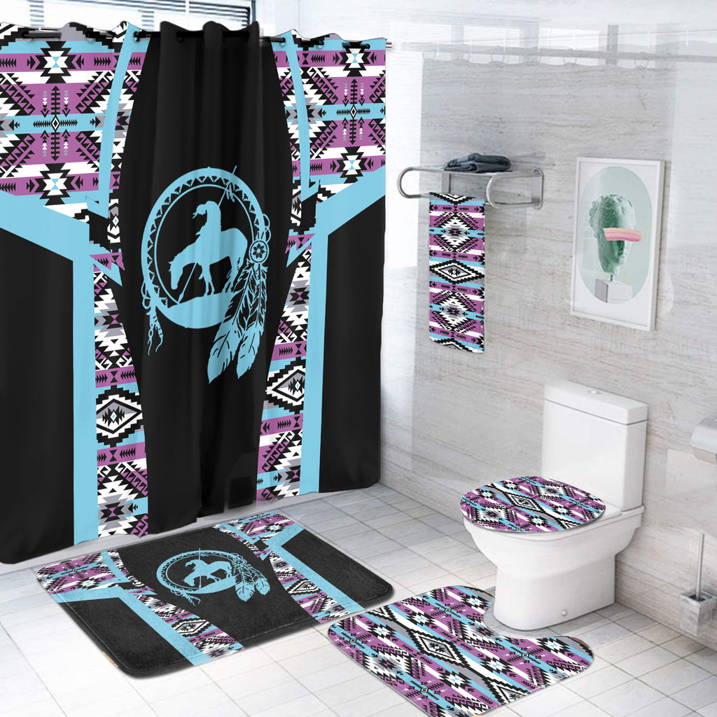 Powwow StoreBS000201 Pattern Native American Bathroom Set