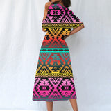 GB-NAT00689 Pattern Native Women's Elastic Waist Dress
