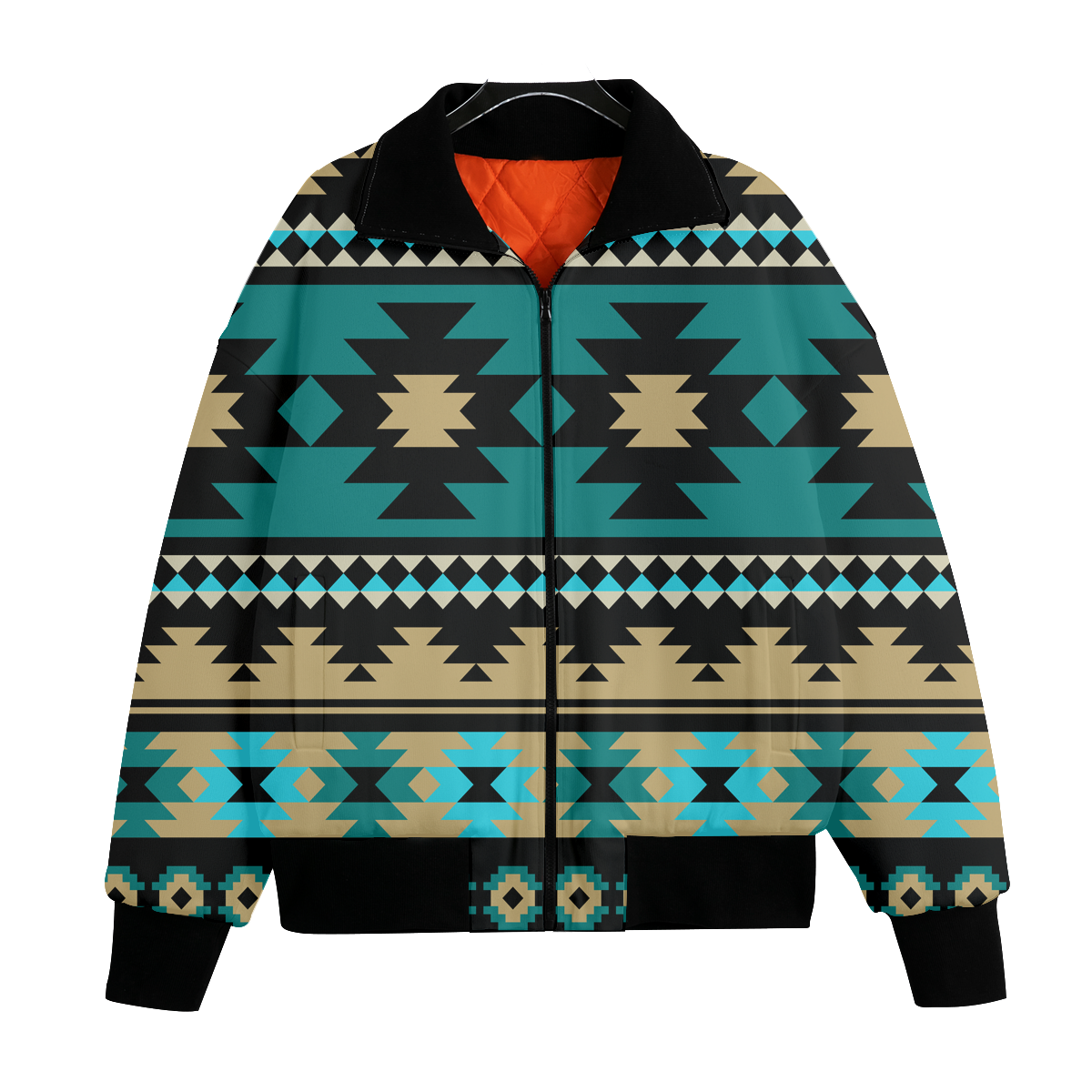 Powwow StoreGBNAT00509 Pattern Native American Unisex Knitted Fleece Lapel Outwear
