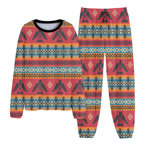 GB-NAT00029 Pattern Native American Unisex Thicken Pajama Suit