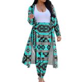 Powwow StoreGBNAT00626 Tribe Design Native American Cardigan Coat Long Pant Set