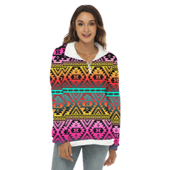 Powwow StoreGBNAT00689 Native American Women's Borg Fleece Sweatshirt