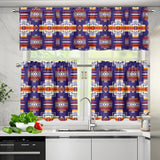 GB-NAT0004 Pattern Native American  Curtain Valance and Kitchen Tiers Set