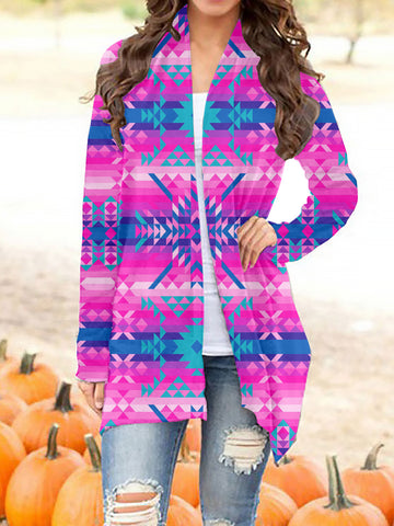 GB-NAT00630 Tribe Design Native Women's Cardigan With Long Sleeve