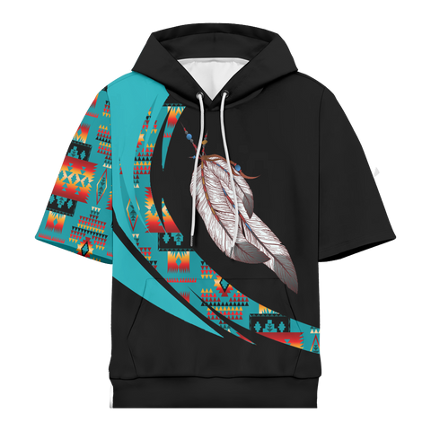 Powwow StoreHD0012368 Pattern Native Pride 3D Short  Hoodie