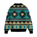 GB-NAT00509 Pattern Native American Unisex Knitted Fleece Lapel Outwear