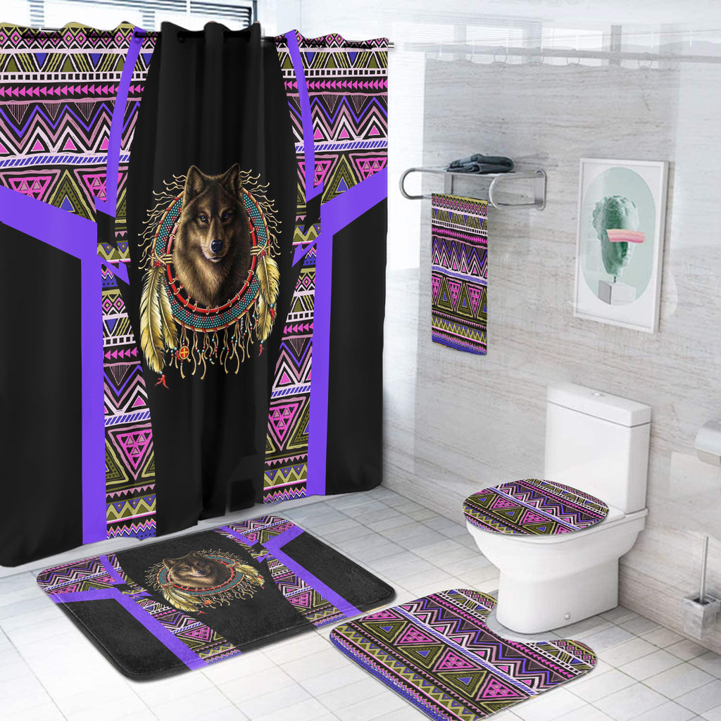 Powwow StoreBS000242 Pattern Native American Bathroom Set